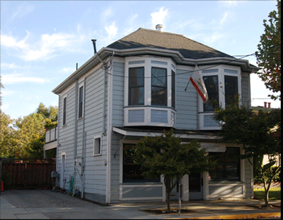 The Parrot Studios building, a restored 1890s Victorian in College Park, San Jose